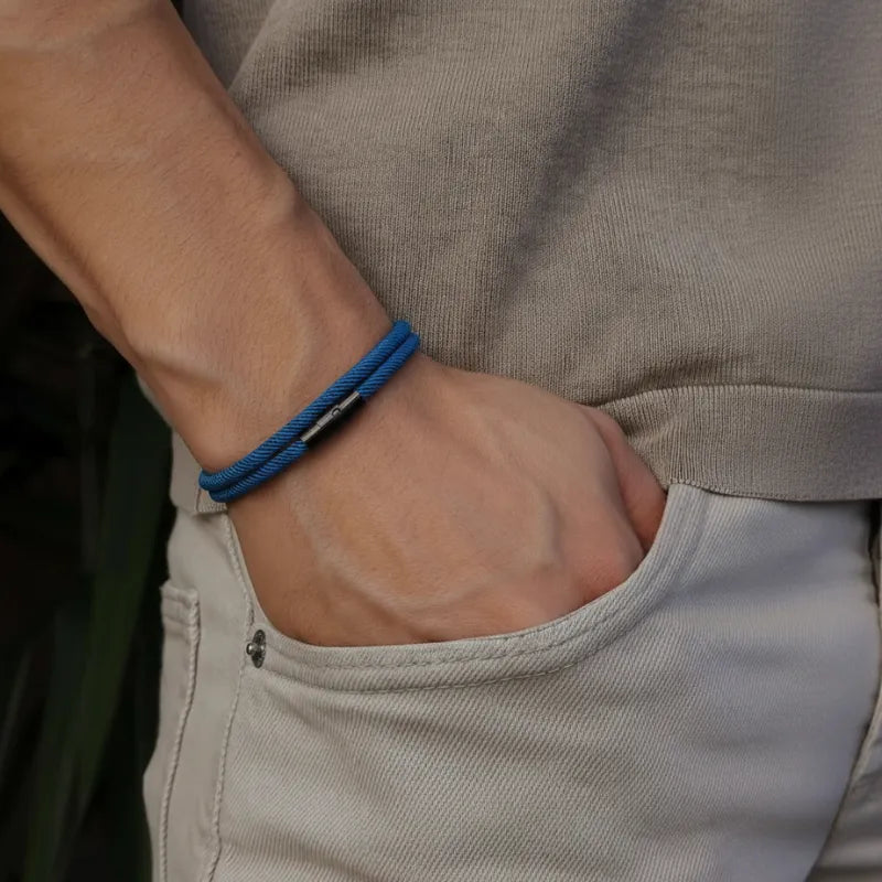 Minimalist Blue Rope Bracelet Wave