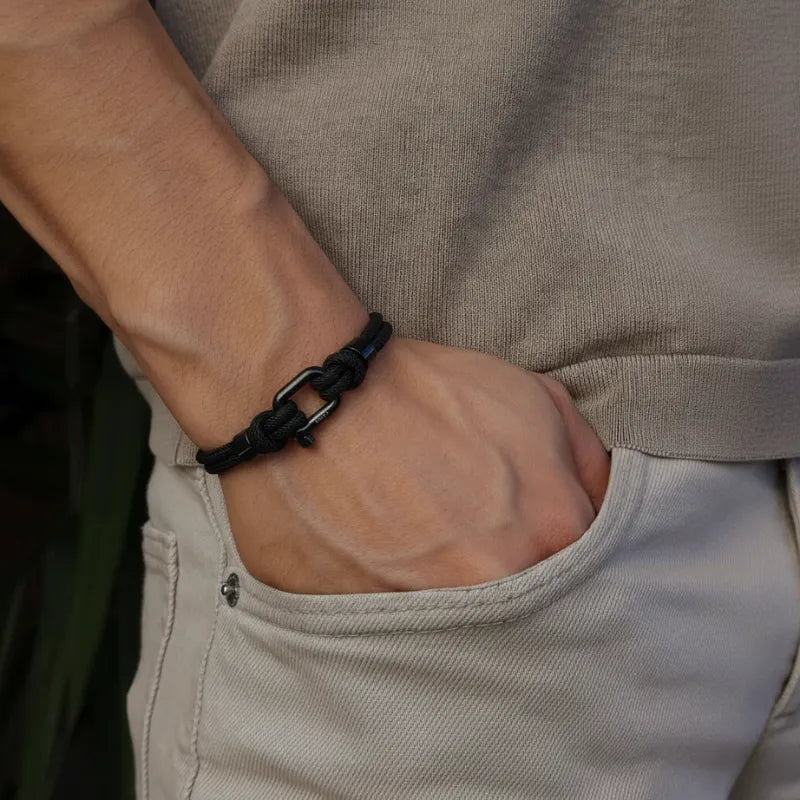 Black Rope Bracelet Malibu