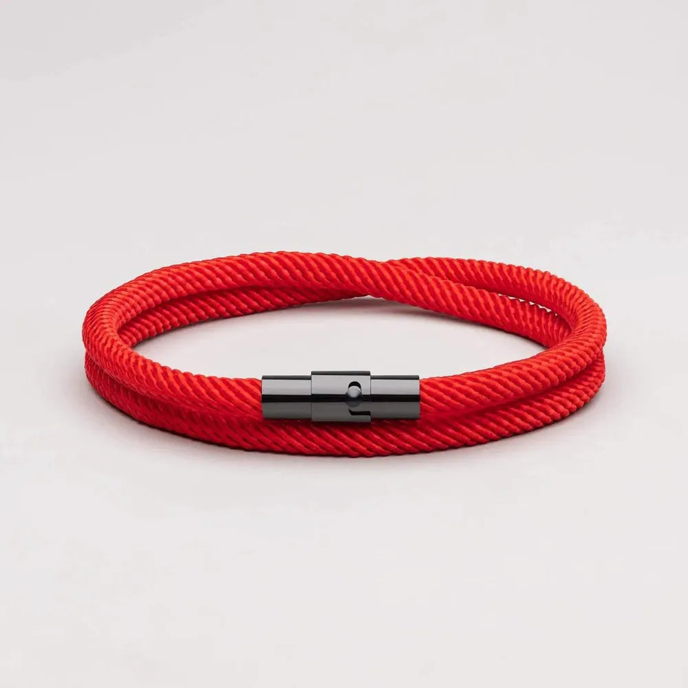 Minimalist Red Rope Bracelet Wave